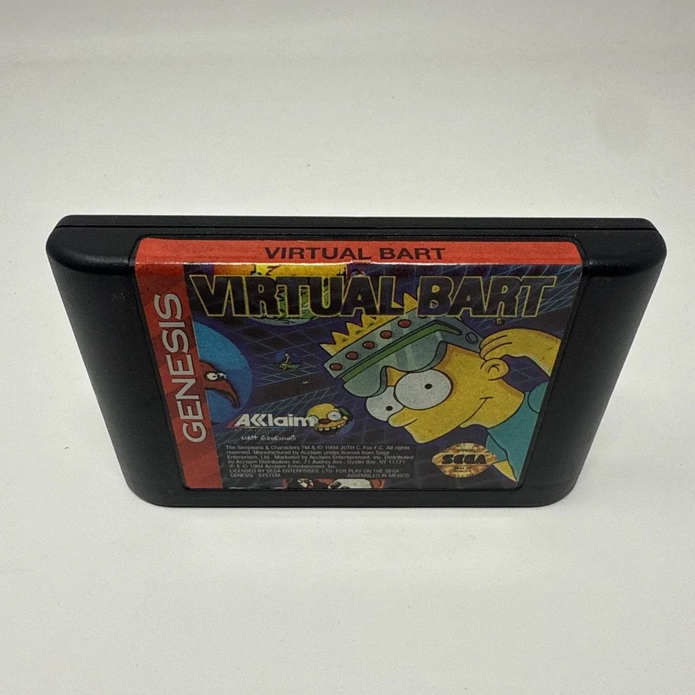 Sega Genesis Virtual Bart Simpsons 1994 Sega Genesis Complete CIB Authentic